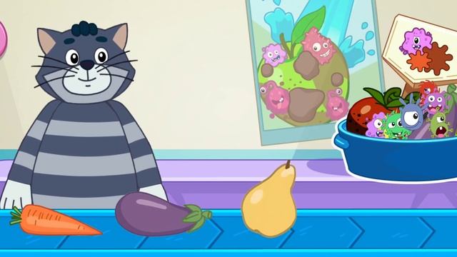 Почему нужно мыть овощи и фрукты? #детям #игры #развитиеребёнка #здоровье #еда #гигиена #микробы