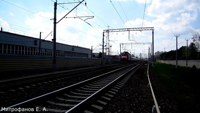 Электровоз ЭП20-014 (ТЧЭ-6) со скоростным поездом "Стриж" №708Н Москва - Нижний Новгород. смотреть онлайн