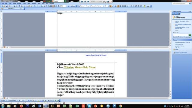 Microsoft Word 2003 Window Menu Help Menu смотреть онлайн