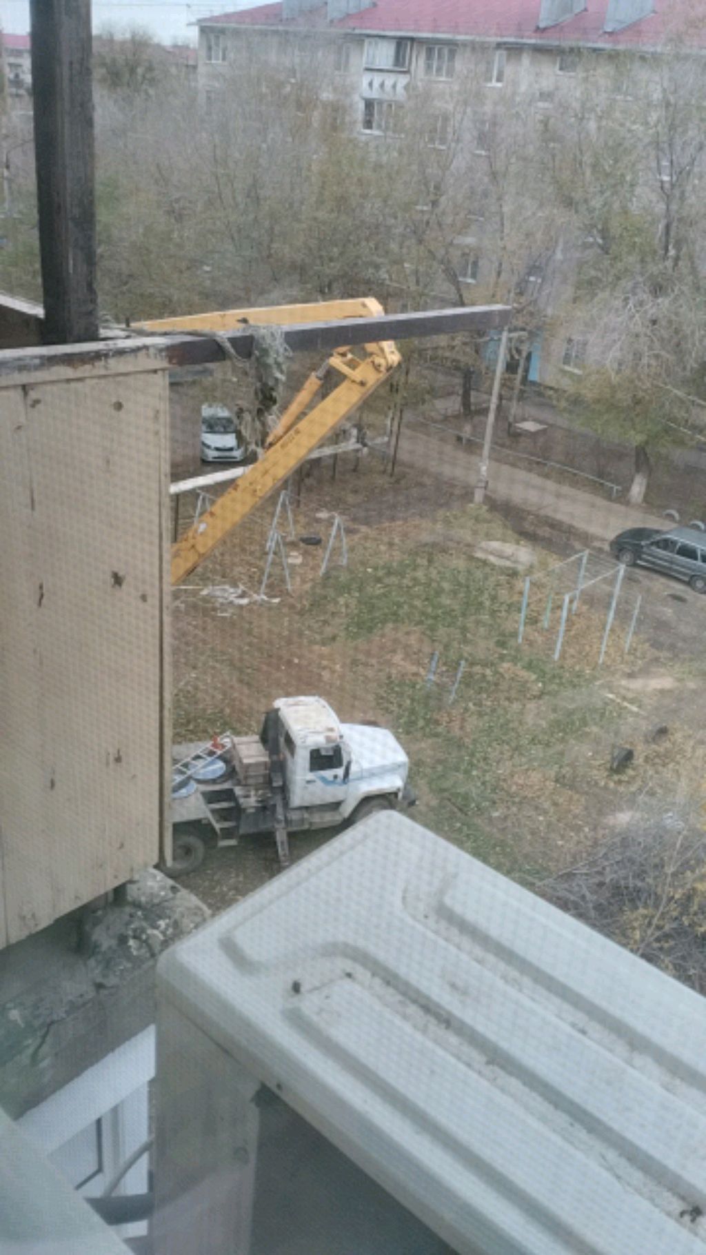 смотрите одно дерево упало а они остальные пилят!!