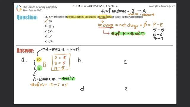 2.18 | Give the number of protons, electrons, and neutrons in neutral atoms of each of the followin смотреть онлайн