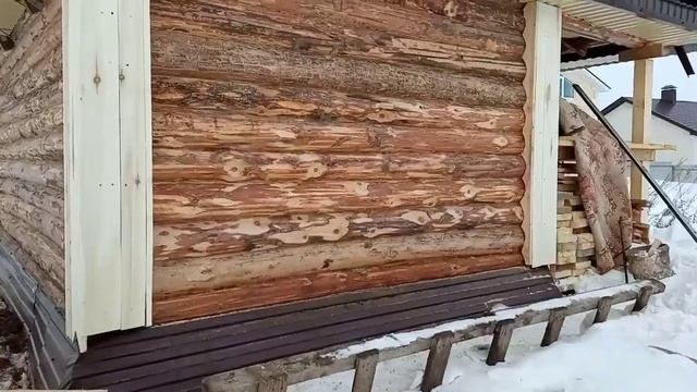 Обшивка внешних углов бани из сруба. 5х3 смотреть онлайн