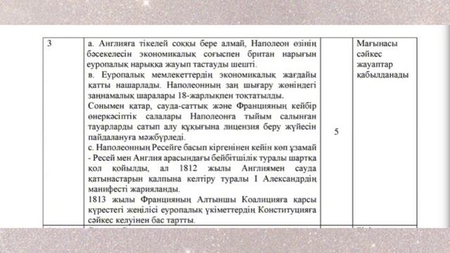 10 сынып ҚГБ БАҒЫТ Дүниежүзі тарих ТЖБ ЖАУАП 3-тоқсан