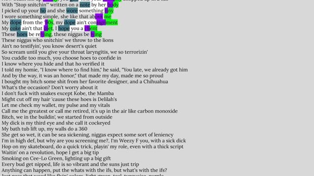 Lil Wayne, Scottie | Rhyme Scheme Highlighted
