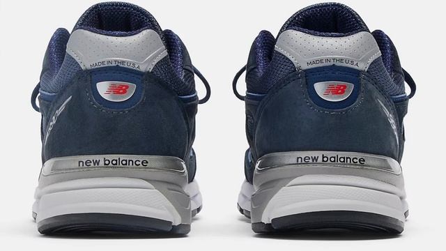 New Balance 990v4 Made In USA Navy/Grey Men's Shoes/Trainers/Sneakers - U990NV4