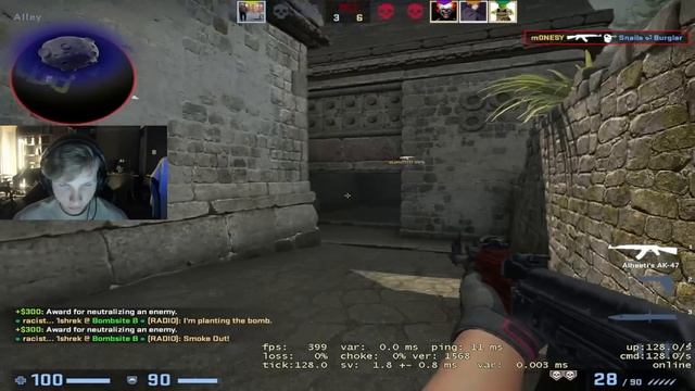 M0NESY С 4 ЛВЛОМ В КОМАНДЕ И ТИММЕЙТОМ С 250 ПИНГОМ СТАВИТ ЖЕСТКИЕ ВАНТАПЫ НА FACEIT смотреть онлайн