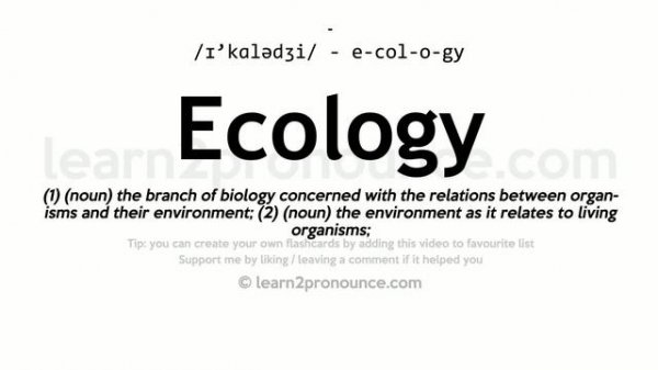 Pronunciation of Ecology | Definition of Ecology