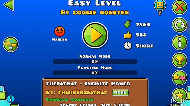 Лёгкие уровни Geometry Dash/почти все лёгкие☺ смотреть онлайн