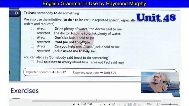 048-English Grammar in Use by Raymond Murphy Lesson 48 - Unit 48 - Reported Speech. смотреть онлайн