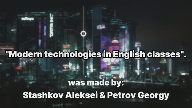 Modern Technologies In English Classes