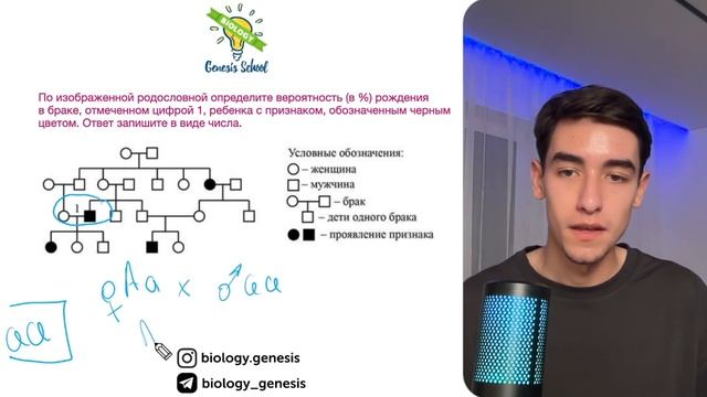 КАК РЕШАТЬ РОДОСЛОВНЫЕ? 4 задание ЕГЭ по биологии | Школа Генезис смотреть онлайн