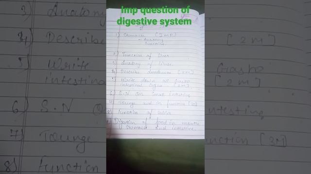 1 sem bsc nursing Anatomy and physiology imp question of digestive system смотреть онлайн