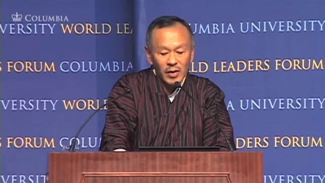 Prime Minister Of The Kingdom Of Bhutan, Jigmi Y. Thinley At World Leaders Forum