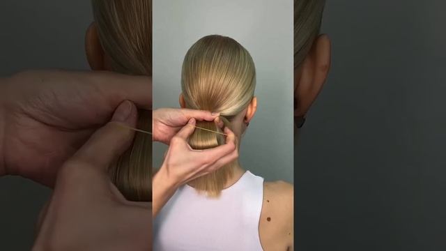 Необычный гладкий пучок с надписями от Анны Чечиль с утюжком MP-124 MASTER от IPARIKMAHER.RU