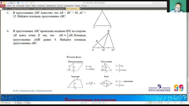 241113 ПДС планиметрия площади+ неравенства+вариант ОБ ФИПИ