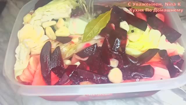 На зиму не делаю, так съедаем! Вкусная Маринованная Капуста со Свёклой и Чесноком! Капуста Пилюстка смотреть онлайн