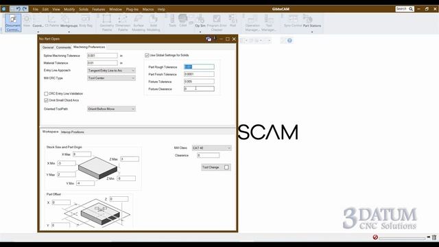 GibbsCAM Geometry Creation Class: Document Control Dialog (lesson 1 Of 14)