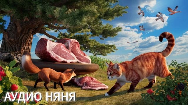 КОТ И ЛИСА. Почему волк и медведь испугались кота? Русская народная аудио сказка о любопытстве. смотреть онлайн