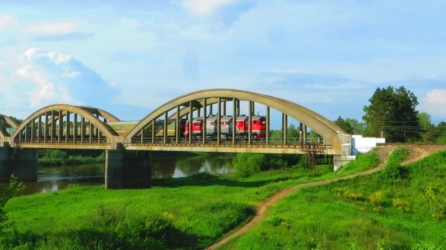 Тепловоз ДМ62-1769 с рабочим поездом на линии Владимир-Тумская (Владимирская обл.) смотреть онлайн