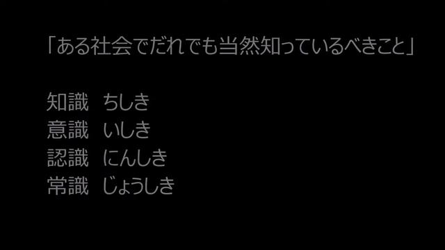 JLPT　N2　Vocabulary　「ある社会でだれでも当然知っているべきこと」 「知識」「意識」「認識」「常識」 смотреть онлайн