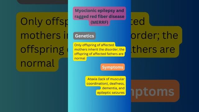 Human Mitochondrial Diseases: MERRF #shortsvideo #lifescience #biology #cellbiology #neetbiology