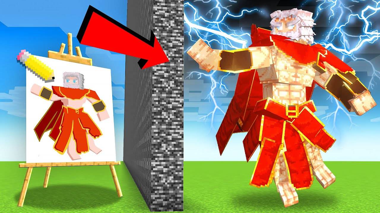 Майнкрафт, но РИСУЯ МОБОВ, ОНИ СТАНОВЯТСЯ ЖИВЫМИ в БИТВЕ МОБОВ... смотреть онлайн