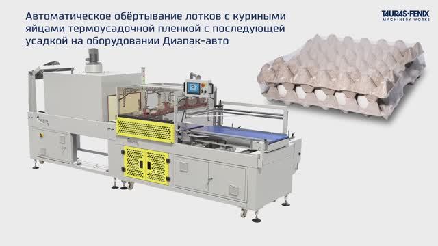 Обертывание пленкой лотков с яйцами / Диапак-авто смотреть онлайн
