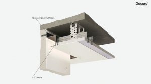 Теневой потолочный профиль D006, для потолка из гипсокартона 12.5 мм