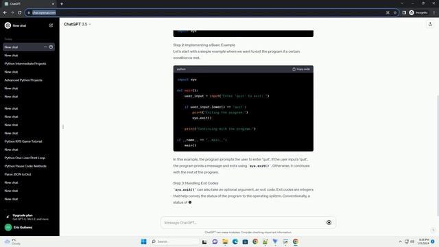 python quit program command смотреть онлайн