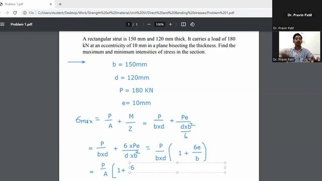 Maximum and minimum intensities of stress/ rectangular-Direct Bending stresses/Strength of Material смотреть онлайн