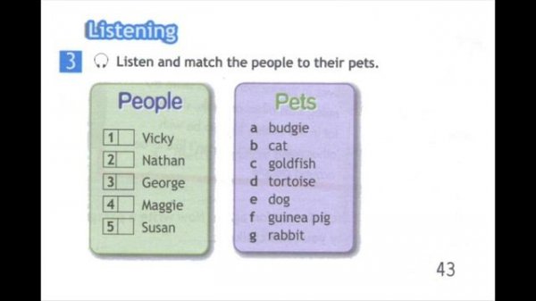 Spotlight 5 Workbook Audio Ex. 3, p. 43