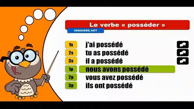 Изучение французского языка сопряжения # Posséder # Indicatif passé composé смотреть онлайн
