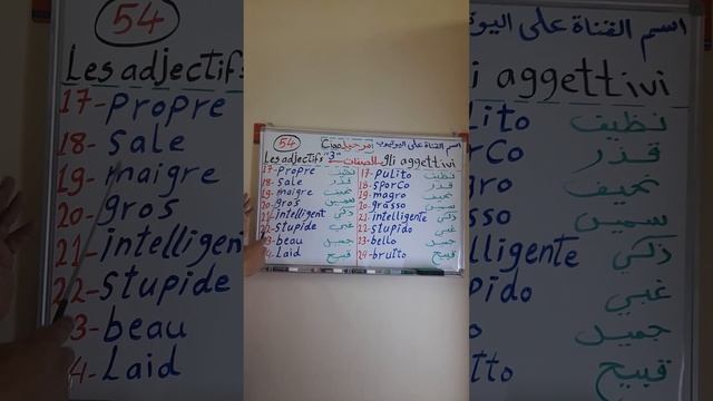 # تعلم نطق و كتابة (( الصفات )) في الفرنسية والإيطالية .. (الجزء الثالث ) مع /محمد مصطفى الحلواني смотреть онлайн