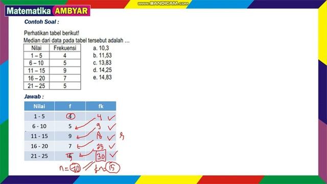 MEDIAN DATA BERKELOMPOK || STATISTIKA KELAS 12 SMA MA смотреть онлайн
