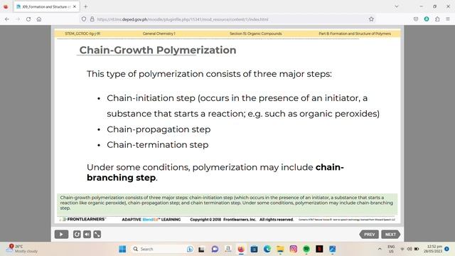 Part 9 Formation and Structure of Polymers MELC смотреть онлайн