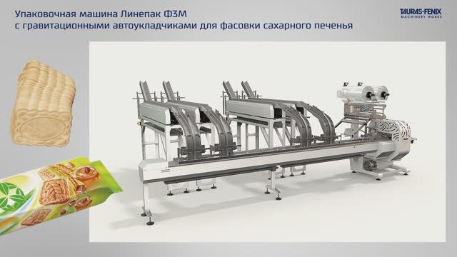 Упаковка печенья во флоупак на Линепак Ф3М смотреть онлайн