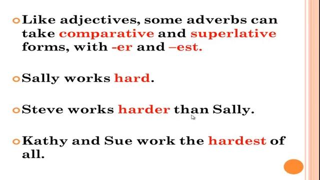 Comparative And Superlative Adverbs