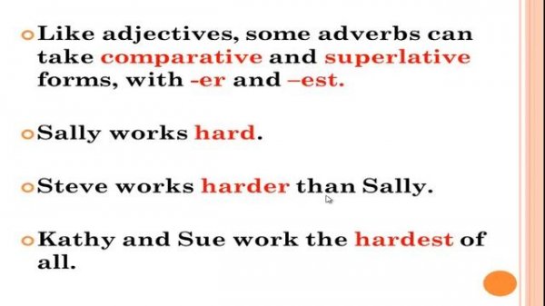 Comparative and Superlative adverbs