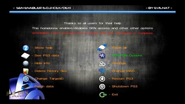 Spoof PS3 - SEN Enabler v6.0.3 by Evilnat / Онлайн открыт! смотреть онлайн