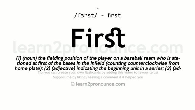 Pronunciation of First | Definition of First смотреть онлайн