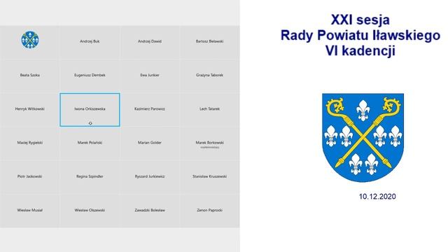 XXI Sesja Rady Powiatu Iławskiego VI kadencji смотреть онлайн