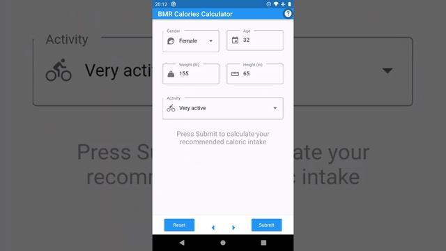 BMR Calories Calculator App смотреть онлайн