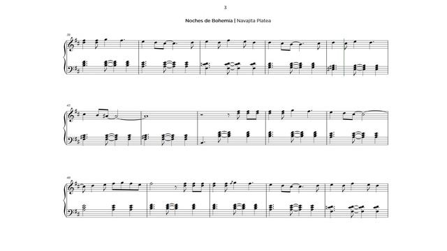Noches De Bohemia (Navajita Platea) - Full Sheet Music Transcription