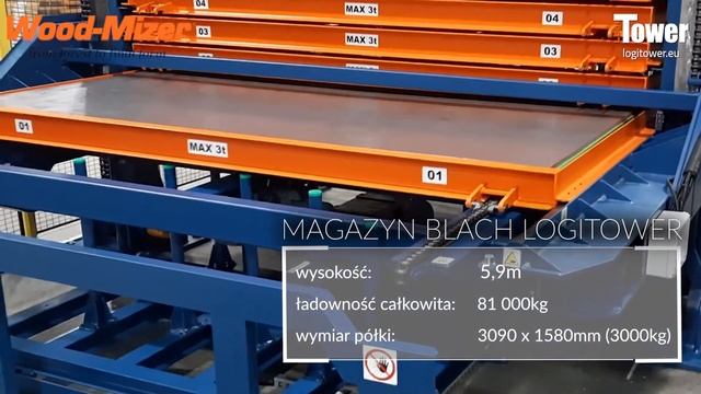 LOGITOWER: Wood-Mizer - Automatyczny Magazyn Blach Dla Producenta Maszyn Tartacznych