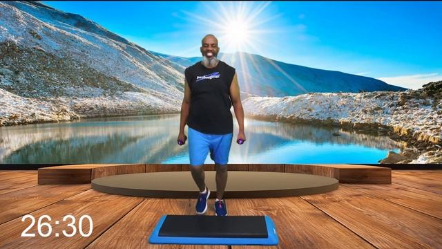 Step Aerobics Easy With Dumbbell Strength Training Fitness Exercise Workout | 53 Minutes | 125 BPM
