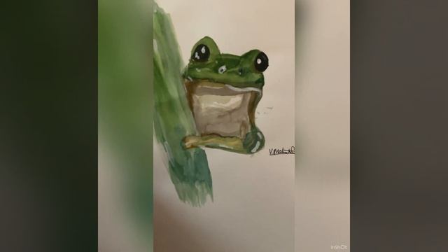 Painting A Frog With Watercolours✨🥂