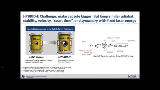 HEDS | Achieving a Burning Plasma on the National Ignition Facility Laser* смотреть онлайн