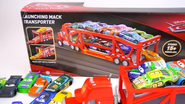 Disney Cars Mack Hauler Next Gen Racers and Disney Minis Florida 500 Race Compilation Video смотреть онлайн