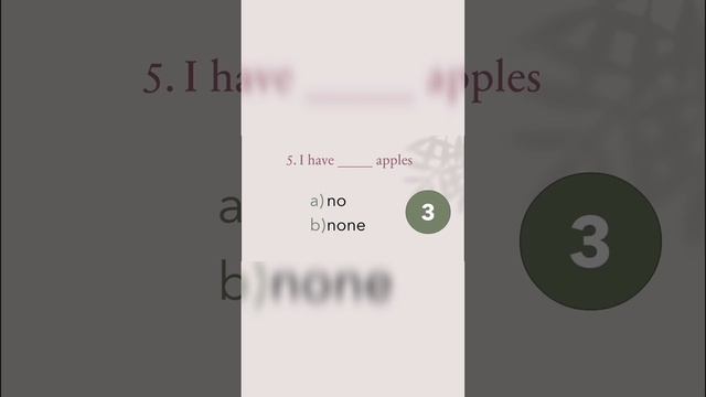 NO VS NONE ENGLISH GRAMMAR QUIZ (PART 2). Will you score? 3/3 смотреть онлайн