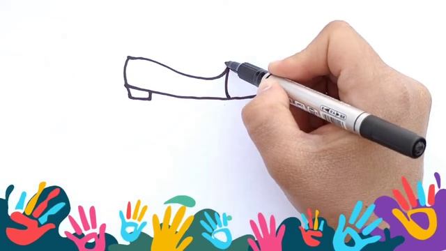 Draw shoes for children, बच्चों के लिए जूते खींचे, Рисуем обувь для детей, ارسم أحذية للأطفال. смотреть онлайн